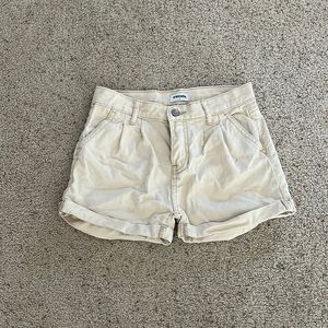 Girls denim shorts. Size: 12. Color: Cream.